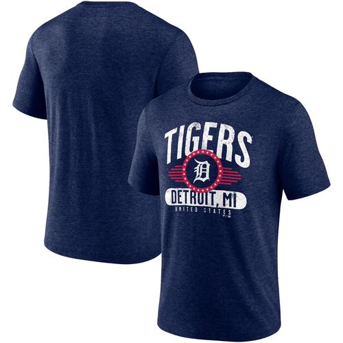 Detroit Tigers Badge of Honor Tri-Blend T-Shirt für Herren, meliertes Marineblau