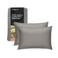 Miracle Extra Luxe Pillow Cases - 2 Pack - Self-Cleaning Anti-Bacterial Luxury Percale Pillowcases (Stone, King)