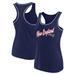 Women's Fanatics Branded Navy New England Patriots Wordmark Logo Racerback Scoop Neck Tank Top