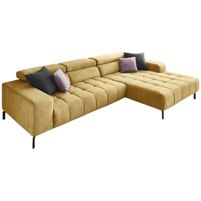 Ecksofa DIE PLANBAR "MP-IN18022 L-Form", gelb (curry), B:321cm H:74cm T:190cm, 100% Polyester, Sofas, mit Kopfteilverstellung & Zierkissen, optional Sitztiefenverstellung Image