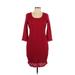 Ronni Nicole Casual Dress Scoop Neck 3/4 sleeves: Red Print Dresses - Women's Size 10