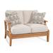 Braxton Culler Messina 49" Wide Outdoor Teak Loveseat w/ Cushions Wood/Natural Hardwoods in Brown/White | 35 H x 49 W x 34 D in | Wayfair
