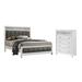 CDecor Home Furnishings Halifax White 2-Piece Bedroom Set w/ Chest Upholstered in Gray/White | 56 H x 84.75 D in | Wayfair 205668KE-S2C