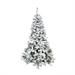 Northlight Seasonal 7.5' Pre-Lit Heavily Flocked Pine Medium Artificial Christmas Tree - Multi Lights, in Green | 90 H x 53 W x 53 D in | Wayfair