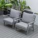 Corrigan Studio® Modern Patio Arm Chairs w/ Cushion, Cotton in Gray/Blue | 34.25 H x 30.31 W x 33.66 D in | Wayfair