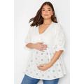 Bump It Up Maternity Curve White Broderie Anglaise Blouse