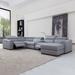 Gray Reclining Sectional - Wade Logan® Ashonda 6 - Piece Upholstered Power Reclining Sectional Available in two colors Microfiber/Microsuede | Wayfair