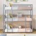 Industrial Metal Twin Triple Bunk Bed for Kids and Teens