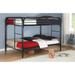 Metal Full over Full Bunk Bed With Straight Rounded Legs, Black