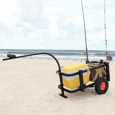 vidaXL Fishing Trolley Black Steel - 34.3