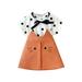 B91xZ Girls Spring Outfits Small And Medium Children Summer Small And Medium Girls Loose Tie Polka Dot Cat Skirt Suit Toddler White Sizes 4-5 Years