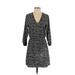 H&M Casual Dress - Wrap: Black Print Dresses - Women's Size 4