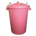 ProStable Dustbin With Locking Lid - Pink - 90 Litres