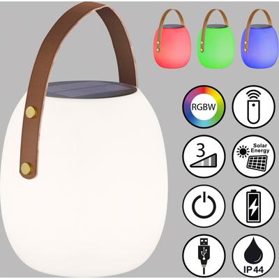 Außen-Tischleuchte "Bell", weiß, Ø 22,00cm H: 34,00cm, SCHÖNER WOHNEN-KOLLEKTION, Lampen, LED 2 W+0,6 W RGB,mobiles Licht immer und überall dabei,dimmbar,RGB Image
