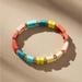 Anthropologie Jewelry | Anthropologie Crystal Chicklet Bracelet - Peach - Nwt | Color: Blue/Pink | Size: Os
