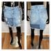 Jessica Simpson Skirts | Jessica Simpson Adored High Rise Distressed Jean Skirt Sz 30 | Color: Blue | Size: 30 (Waist 16 3/4 Inches Flat)