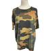 Lularoe Tops | Lularoe Irma Camo Camouflage Tunic T-Shirt Top Womens Xxs Oversized Worn Once. | Color: Green | Size: Xxs