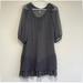 Free People Dresses | Gorgeous Free People Ruffle Crew Neck Lace Black Tunic Dress Size S | Color: Black | Size: S