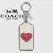 Coach Accessories | Coach Rare Heart Hangtag Keychain Fob Ring Clip 58863b Leather Red Love Silver | Color: Silver/White | Size: Os