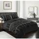 TEXTILER Eleanor Duvet Cover Set-Luxurious Laced Pintuck Diamond Pinch Black Super King Size Duvet Sets,Fancy Polycotton Bedding set with Pillow Cases (Super King Size, Black)