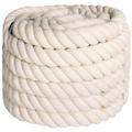 Cotton Rope 1.5 inch × 25 feet Natural Twisted Thick White Rope for Crafts, Hammock, Hanging, Pulling, Climb,Tug of War