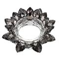 OwnMy Crystal Lotus Flower Candle Holder for Pillar Candle up to 3", Decorative Glass Lotus Petal Votive Candle Holder Tea Light Holder Candle Stand Candle Lamps for Home Decor Wedding Party (Black)