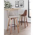 Wade Logan® Archaimbaud Swivel Stool Wood/Upholstered/Leather in Gray | 40.25 H x 20.75 W x 20.75 D in | Wayfair 9CBCA7242E8C4F86BB6814625FFF3740