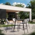 Oxford Garden Eiland 4 - Person Square 36" Long Powder Coated Aluminum Outdoor Dining Set w/ Cushions Plastic/Metal in Black | Wayfair 6186-PC.C