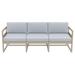 AllModern Larry 79" Wide Outdoor Patio Sofa w/ Sunbrella Cushions Plastic/Sunbrella® Fabric Included in Gray/Brown | 30 H x 79 W x 28 D in | Wayfair