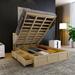 Red Barrel Studio® Palumbo Wood Platform Bed w/ Underneath Storage & 2 Drawers, Wood Bed Frame w/ Storage Shelves, Bedroom Furniture | Wayfair