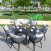 Corrigan Studio® Kwincy Round 4 - Piece Aluminum Outdoor Dining Set w/ Cushions Metal in Black/Brown | 47.2 W x 47.2 D in | Wayfair