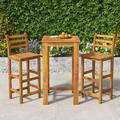 Red Barrel Studio® 3 Piece Patio Dining Set Solid Wood Acacia in White | Wayfair 462D33D573CE4841BB0ABCA2DB7C4F90