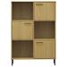 Latitude Run® Bookshelf Book Cabinet w/ Metal Legs Storage Cabinet OSLO Solid Wood in Brown | 50.6 H x 35.4 W x 13.8 D in | Wayfair