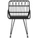 George Oliver Rattan Dining Chairs Patio Wicker Chair w/ Armrest PE Rattan Wicker/Rattan in Black | 31.5 H x 22 W x 25.2 D in | Wayfair