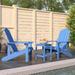Rosecliff Heights Patio Adirondack Chairs w/ Table HDPE Plastic/Resin in Blue | 36.2 H x 28.7 W x 32.7 D in | Wayfair