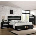 Willa Arlo™ Interiors Stoughton Wood 3-Piece Bedroom Set Wood in Black/Brown | 50.25 H x 78.63 W x 83.13 D in | Wayfair