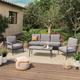 Salon de jardin en aluminium et corde 5 places - Gris anthracite - syna - Gris