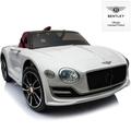 Bentley Licensed Electric Ride-On Car for Kids 12V Battery-Powered Toy with LED Headlights a Licensed Electric Ride-On Car for Kids 12V Battery-Powered Toy with LED Headlights and MP3 Player White