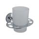 Wall mounted toothbrush holder and glass tumbler - in polished chrome by euroart