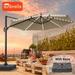 BONOSUKI 11Ft LED Cantilever Patio Umbrella,270g Sunbrella Canopy w/Base