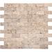 Tuscany Brown Travertine 1" x 2" Split Face Mosaic