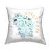 Stupell Blue Wisconsin State Landmarks Printed Throw Pillow Design by Carla Daly