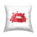 Stupell Red Lips Fashion Makeup Glam Printed Throw Pillow Design by Amanda Greenwood