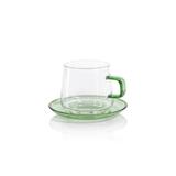 Bergamo Glass Tea & Coffee Cups and Saucers, Set of 4