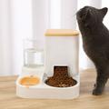 Kripyery Pet Food Feeder Large Capacity Food Grade Visible Design Dustproof No Battery Required Feeding Pet Plastic Automatic Pet Cat Food Feeder Water Dispenser Set Pet Supplies