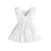 B91xZ Girls Spring Dress Toddler Girls Sleeveless Solid Ruffles Casual Dress Princess Dress Clothes White Sizes 12-18 Months