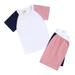 B91xZ Girls Outfit Sets Toddler Kids Baby Unisex Summer Tshirt Shorts Soft Patchwork Cotton 2PC Sleepwear Outfits White Sizes 7-8 Years