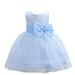 B91xZ Girls Plus Size Dresses Baby Girls Spring Summer Ruffle Bow Tie Sleeveless Show Lace Tulle Blue Sizes 6-12 Months