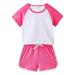 B91xZ Toddler Girl Outfits Summer Kids Child Toddler Baby Boys Girls Long Sleeve Cute Sweatshirt Pullover Tops Hot Pink Sizes 4-5Years