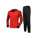 DPOIS Kids Boys Soccer Goalie Jersey with Pants Football Training Outfit Red 11-12